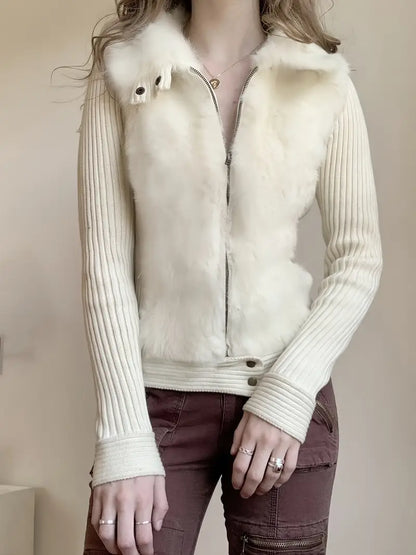 Gilet Femme Hiver Fourrure Synthétique Élégant et Chaud