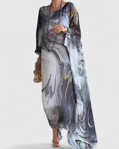 Robe Femme Longue Manches Bouffantes Élégante