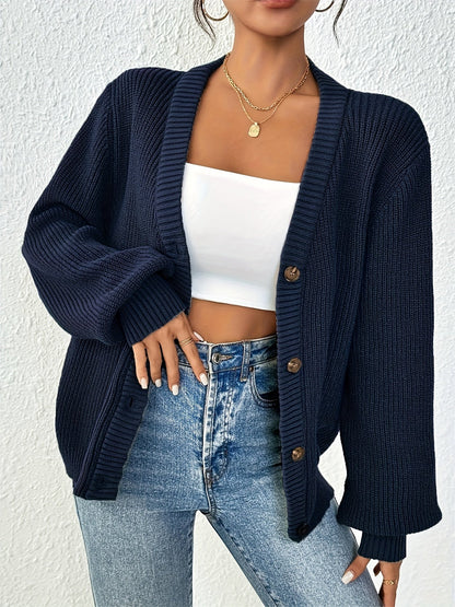 Cardigan femme tricoté manches longues hiver chaud