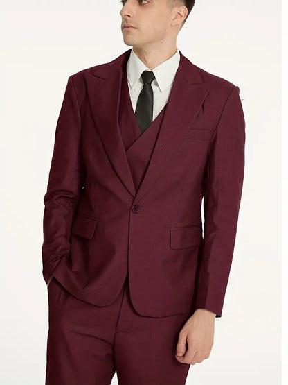 Costume Homme 3 Pièces : Blazer, Gilet et Pantalon Élégant