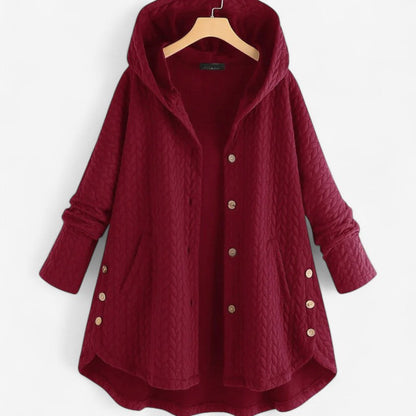 Veste mi-longue casual avec capuche et poches zippées