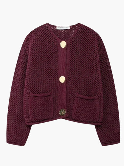 Lya | Cardigan Tricot Femme Élégant - BerlinGlamour