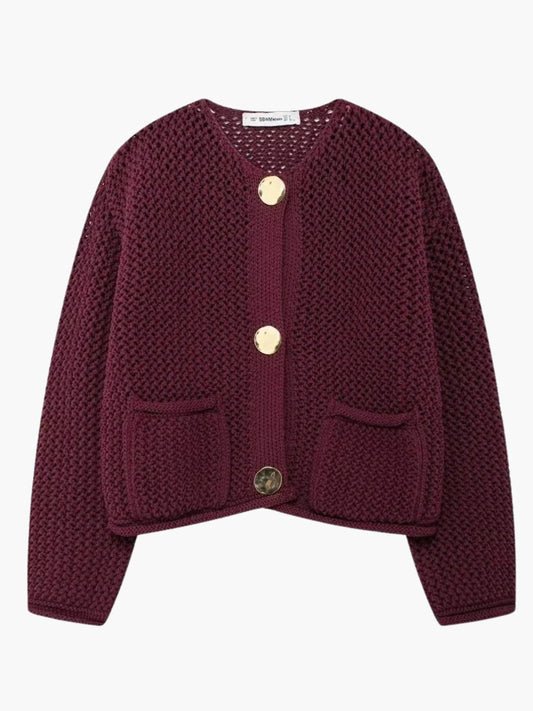 Lya | Cardigan Tricot Femme Élégant - BerlinGlamour