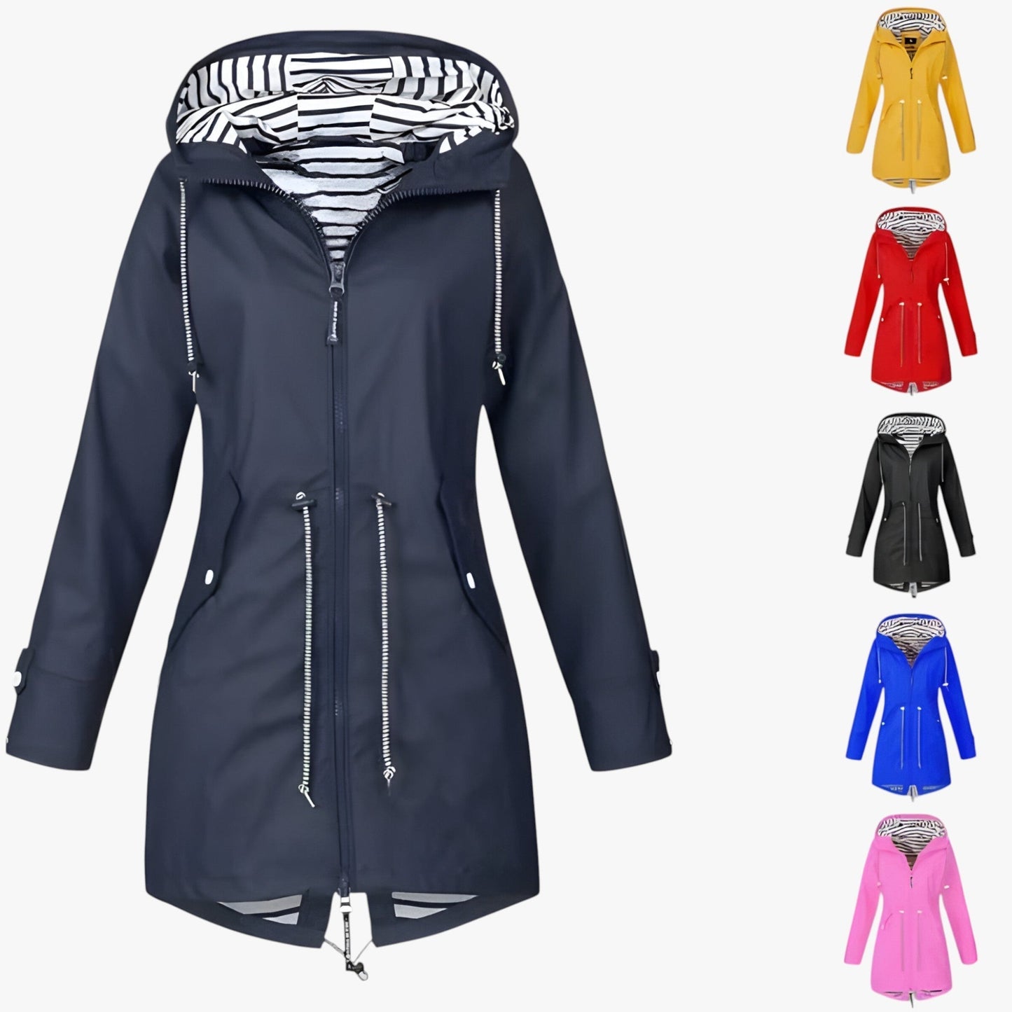 Veste imperméable femme à capuche, modèle coloré - PanierRoyale