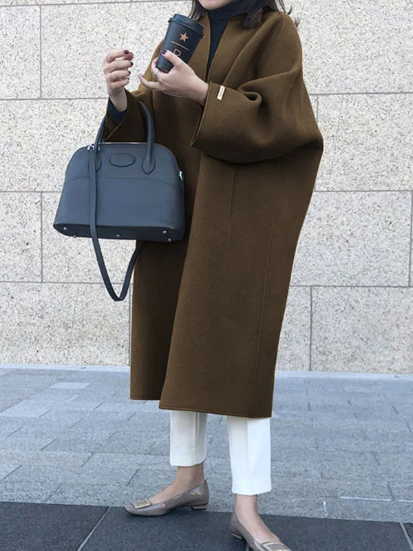 Manteau Femme Hiver Doux et Élégant sans Boutons