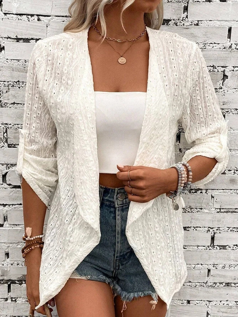 Cardigan Féminin Tricoté pour Femme avec Manches Courtes