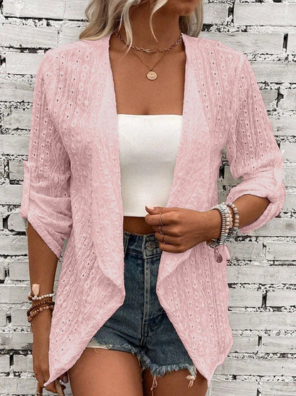 Cardigan Féminin Tricoté pour Femme avec Manches Courtes