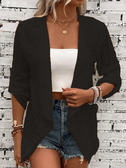 Cardigan Féminin Tricoté pour Femme avec Manches Courtes