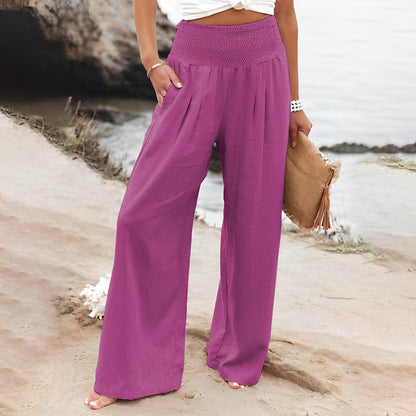 Pantalon Femme Confort avec Taille Élastique et Coupe Détendue