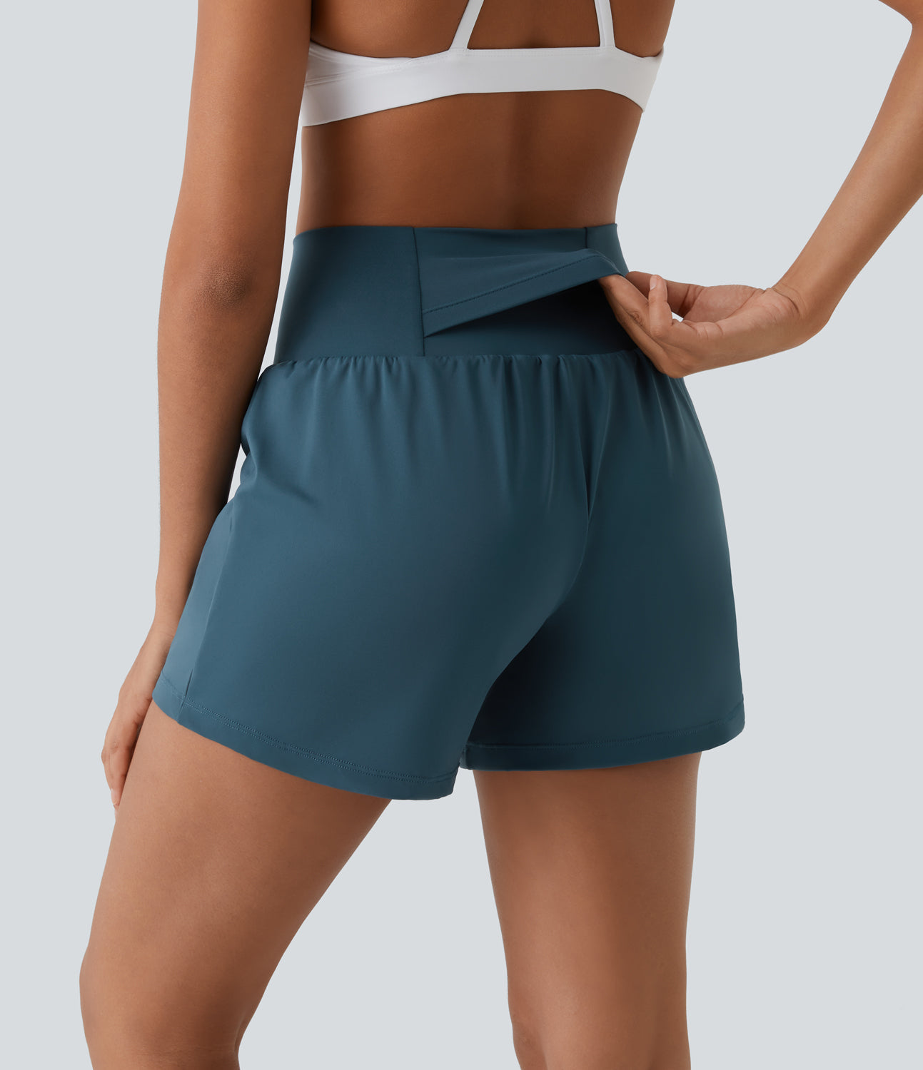 Shorts de Yoga 2 en 1 avec Poches pour Femme