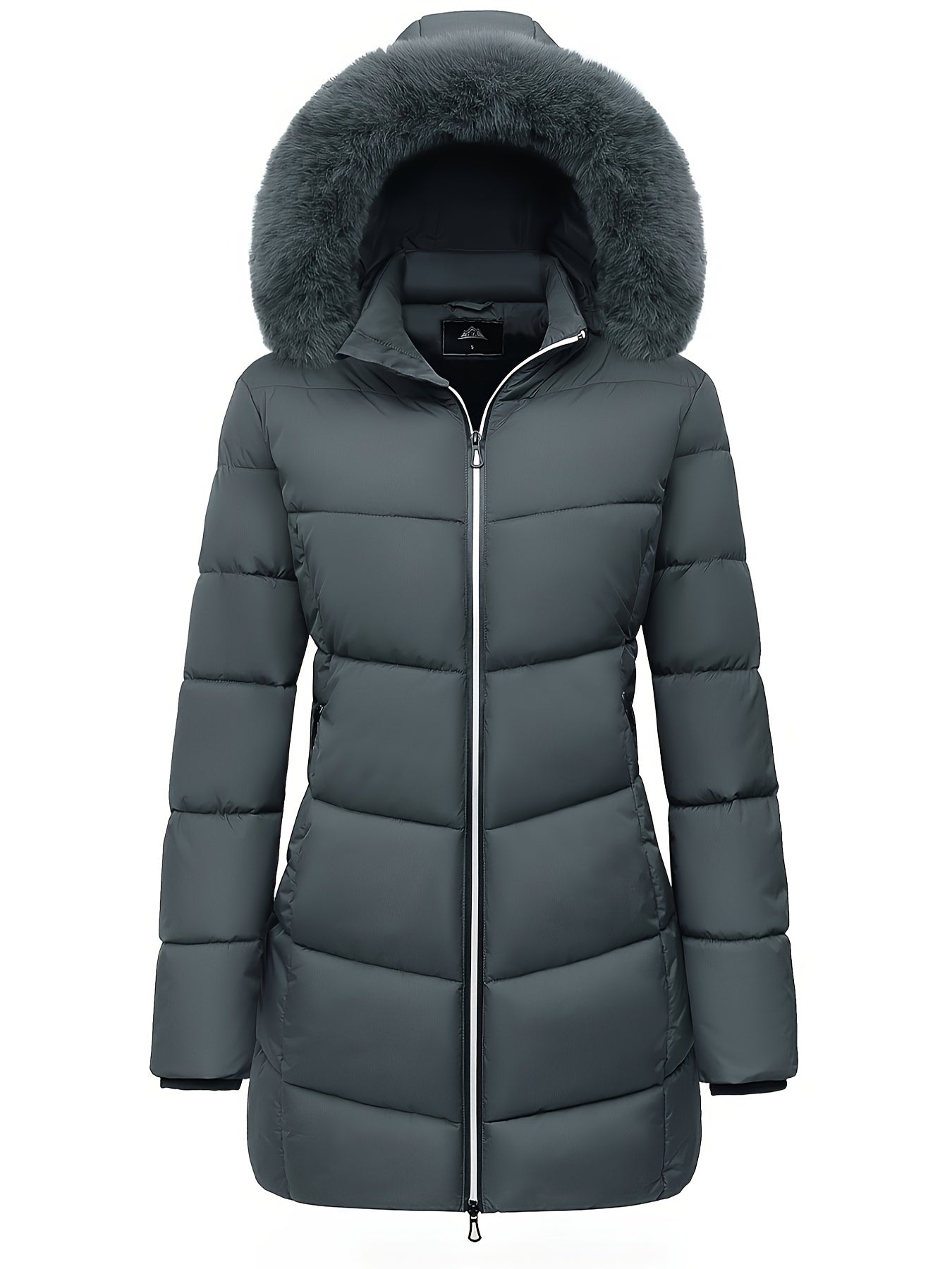 Manteau Femme Hiver Chaud avec Capuche et Poches Réversibles