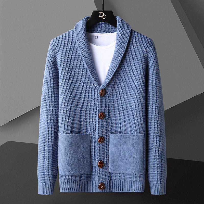 Cardigan Homme Hiver Épais et Doux à Col Revers - PanierRoyale