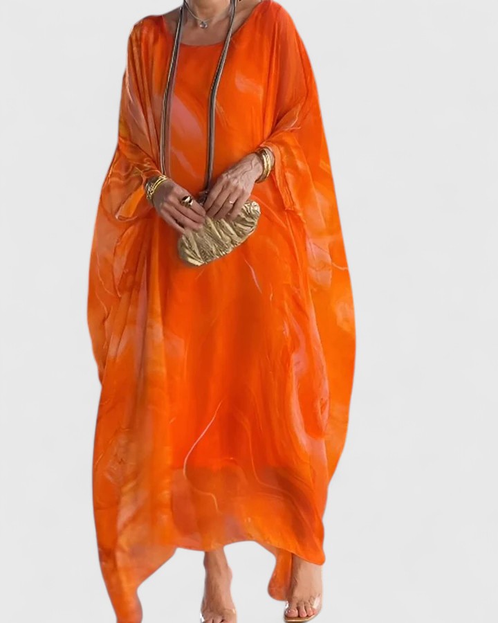 Robe Femme Longue Manches Bouffantes Élégante