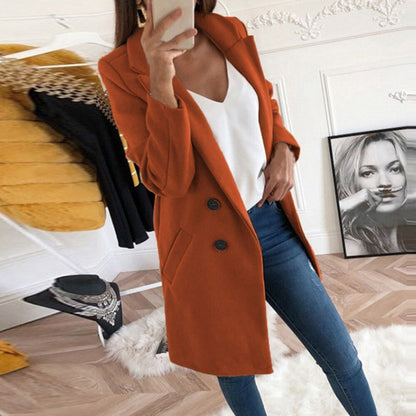Manteau Femme Chic à Boutons Dorés