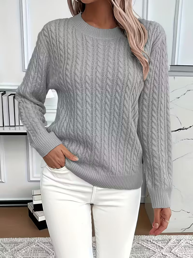 Pull Femme Tricot Chaud Motif Coeur Hiver
