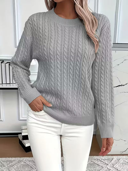 Pull Femme Tricot Chaud Motif Coeur Hiver