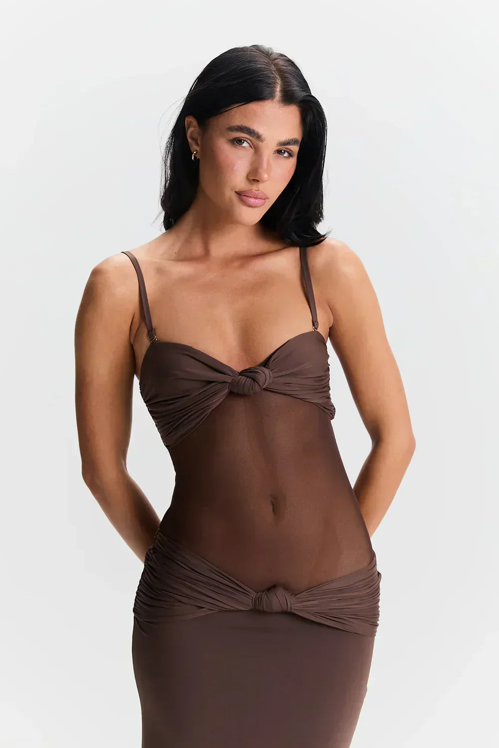 Robe Longue Femme Bustier Détail Mesh