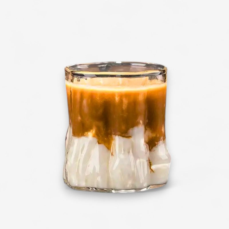 Tasse à Café en Verre Transparent avec Motif Feuilles - PanierRoyale
