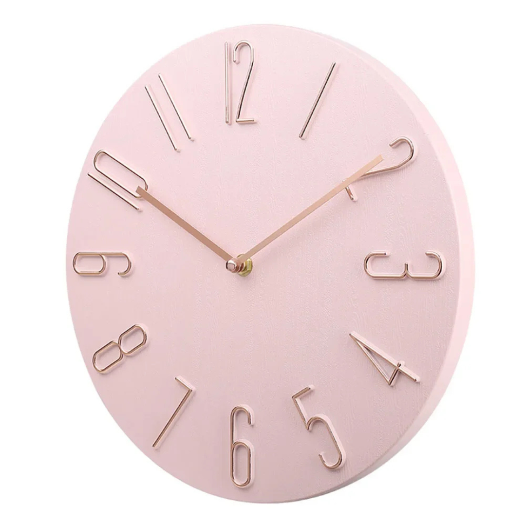 Horloge Murale Rouge Design avec Chiffres en Relief