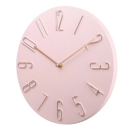 Horloge Murale Rouge Design avec Chiffres en Relief