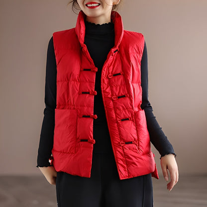 Gilet Femme Col Montant Chaud et Élégant Automne