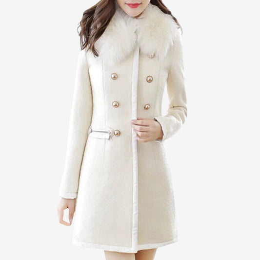 Manteau Hiver Chic à Col en Fausse Fourrure Doux - PanierRoyale