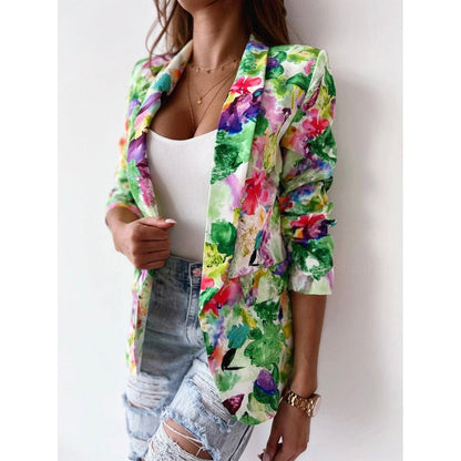Blazer femme élégant fleuri détendu