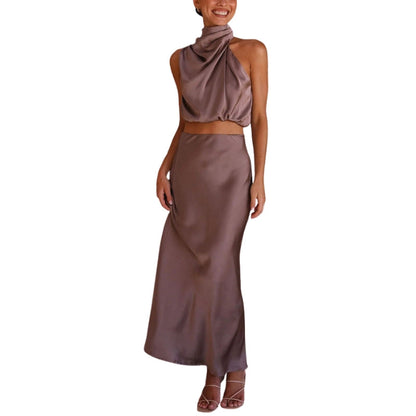Robe Été Décolletée avec Jupe Légère et Top Plunging