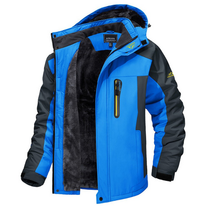 Veste Homme Imperméable Hiver avec Capuche Grise