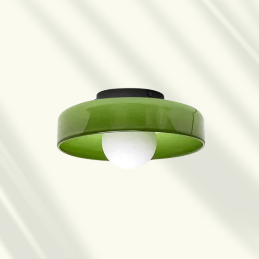 Lampe Plafond Élégante Rose avec Abat-Jour Verre Clair