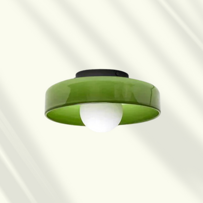 Lampe Plafond Élégante Rose avec Abat-Jour Verre Clair