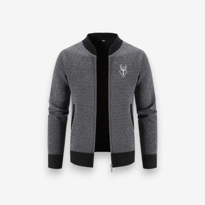 Veste oversize zippée avec manches longues et poches côtés