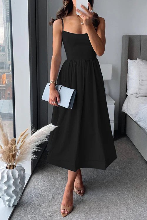 Robe Femme Chic Cintrée à Bretelles Fines