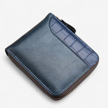 Portefeuille Homme Cuir Zip et Motif Texture