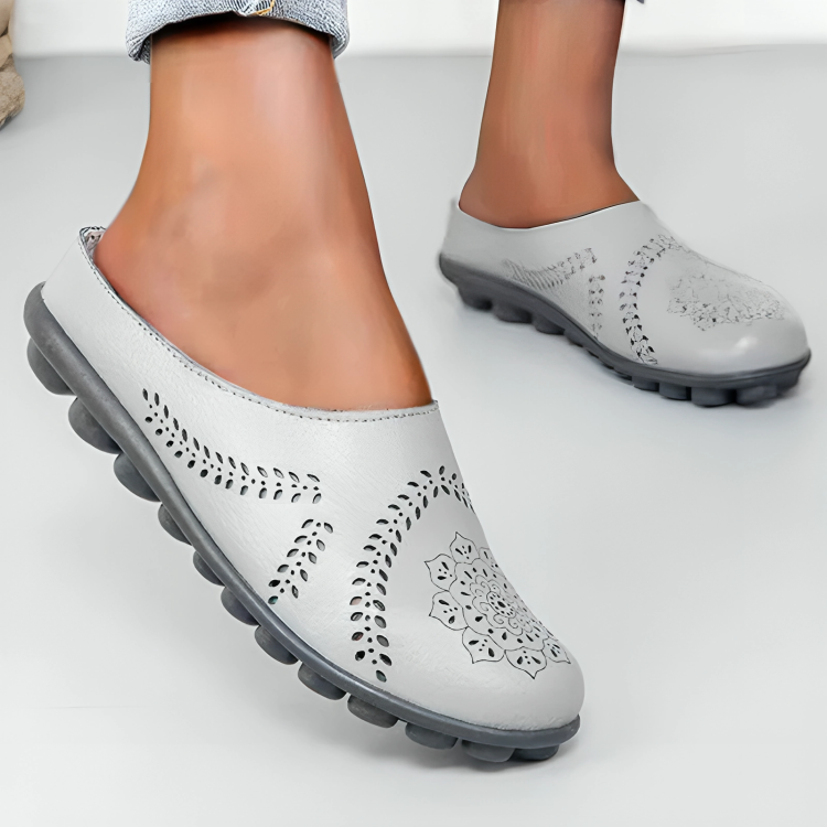 Mocassins Femme Cuir Souple à Bout Arrondi