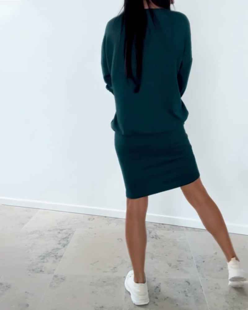 Robe droite Femme Manches longues Confortable et Élégante