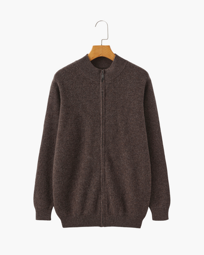 Pull en cachemire pour homme avec fermeture éclair