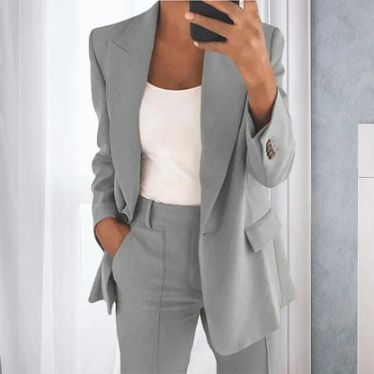 Costume Femme Tailleur Bleu Marine Élégant