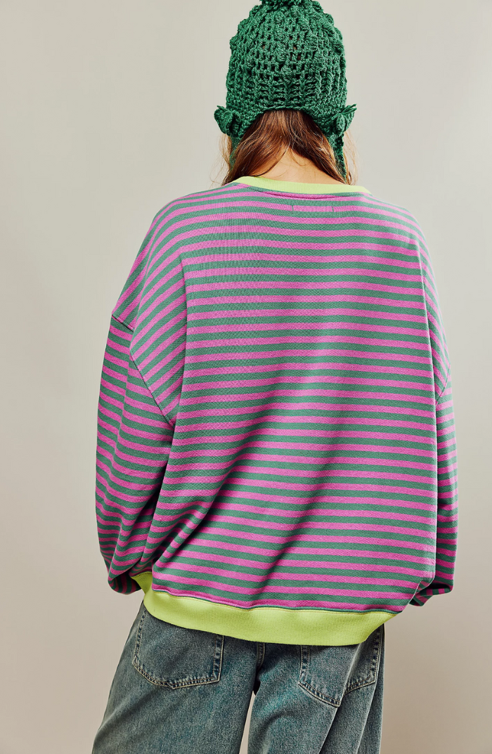 Pull Femme Rayé Col Rond Printemps