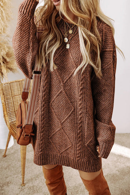 Pull Femme Hiver Chic en Maille Losangée