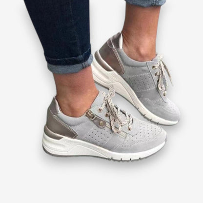 Chaussures Confortables à Lacets avec Semelle Plate et Fermeture Éclair