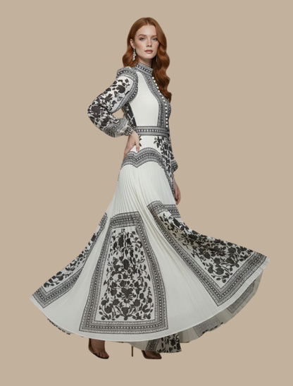 Robe de Soirée Longue Plissée Féminine
