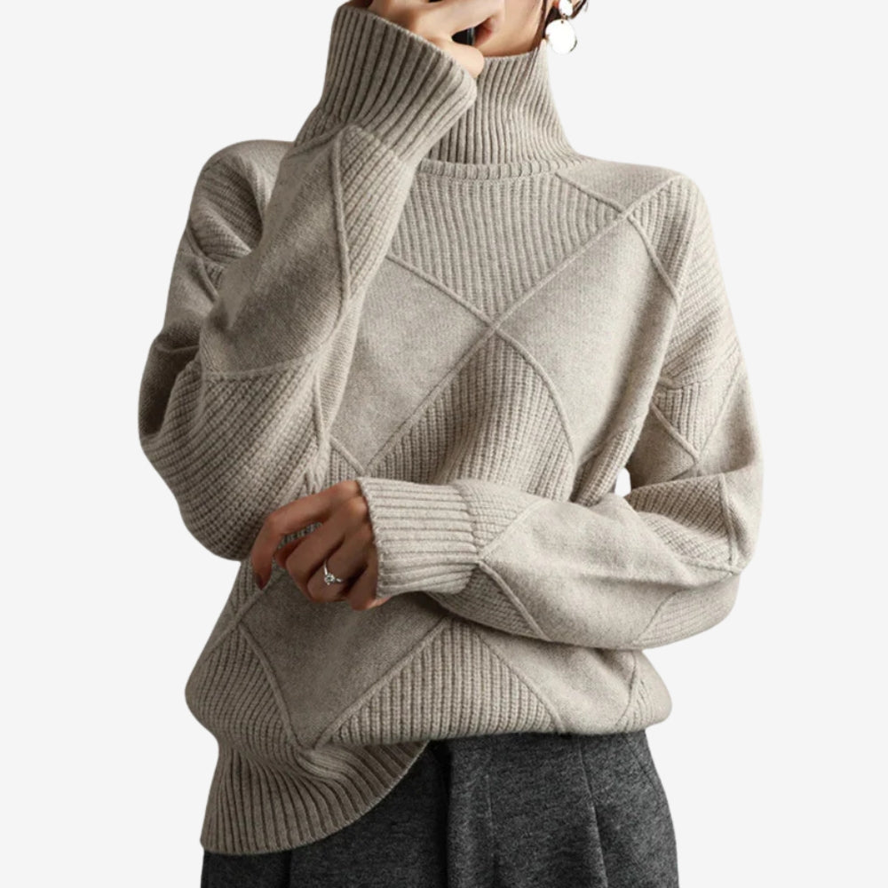 Pull Femme Doux et Confortable Col Roulé