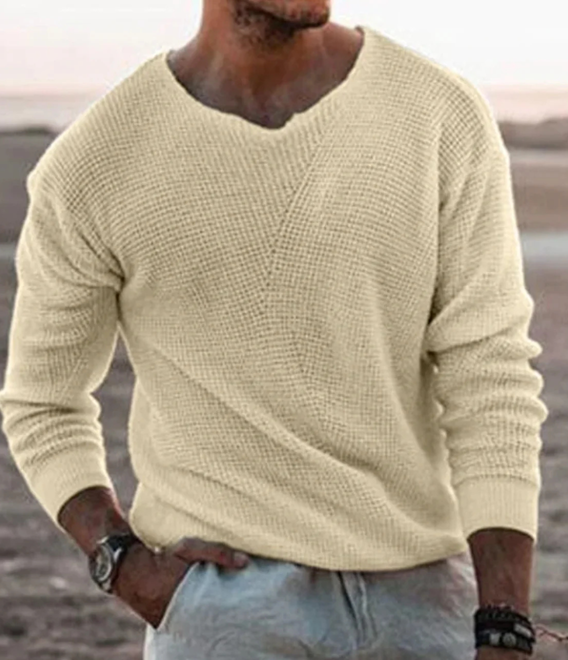 Pull Molleton Col V Doux et Chaud