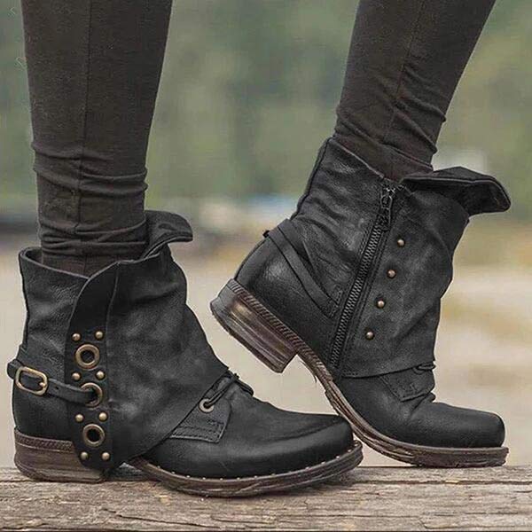 Bottines Femmes à Talon Haut avec Fermeture Éclair Lateral