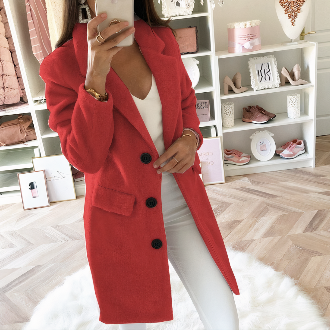 Manteau Femme Long Noir Chic en Hiver