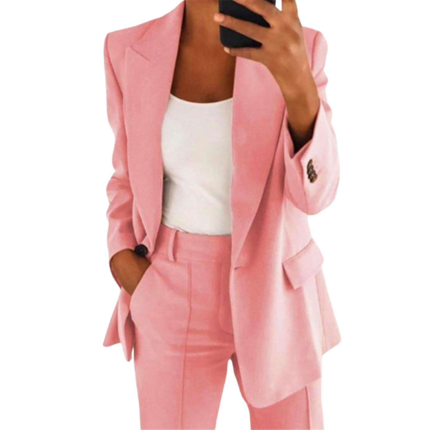 Veste Blazer Femme Noir Élégant Court de Manche