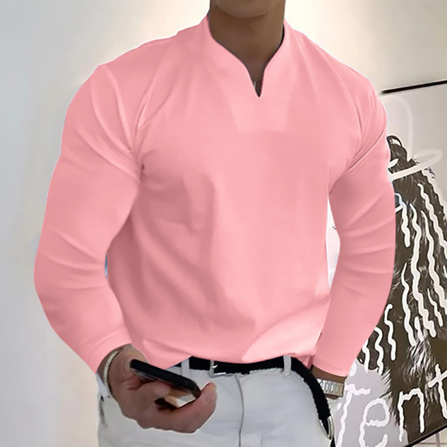 Polo Homme Classique Manches Longues Séchage Ultra-Rapide