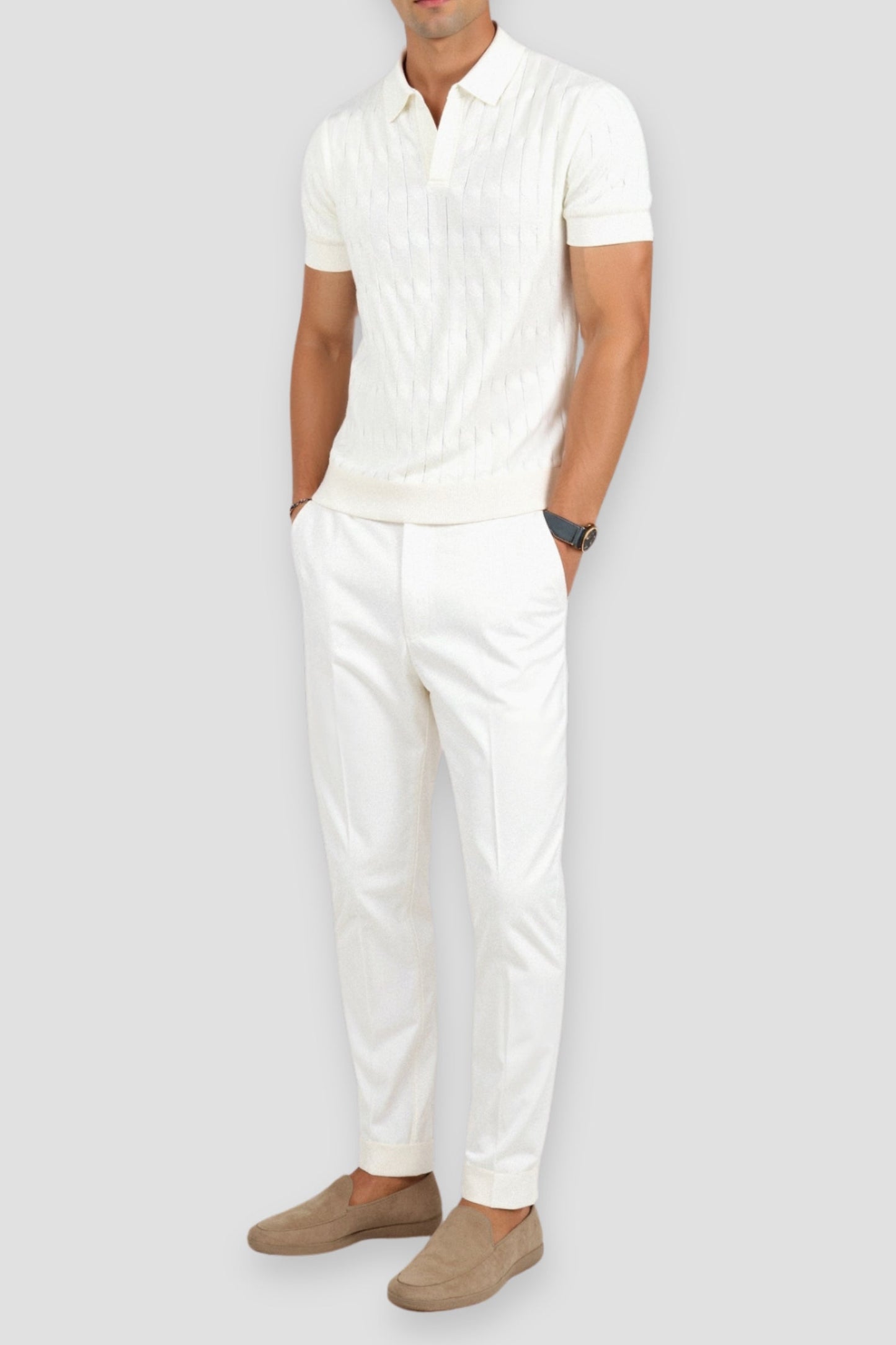 Chemise Polo Homme Blanche Classique Élégante