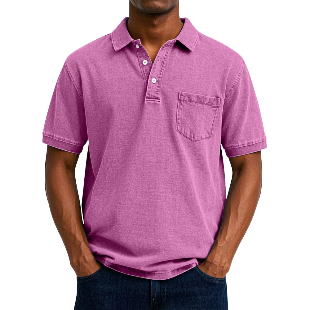 Chemise Homme Lin Coton avec Manches Courtes et Poche
